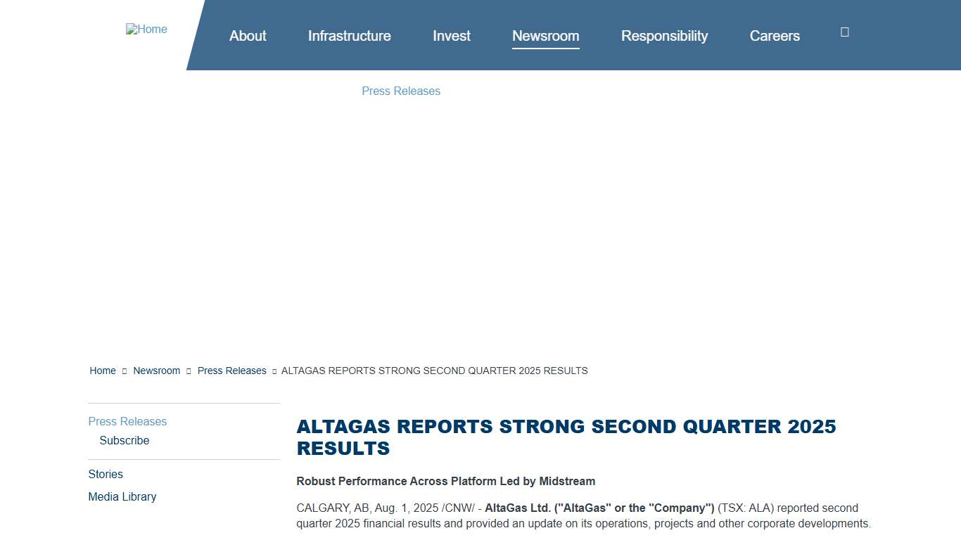 ALTAGAS REPORTS STRONG SECOND QUARTER 2025 RESULTS AltaGas